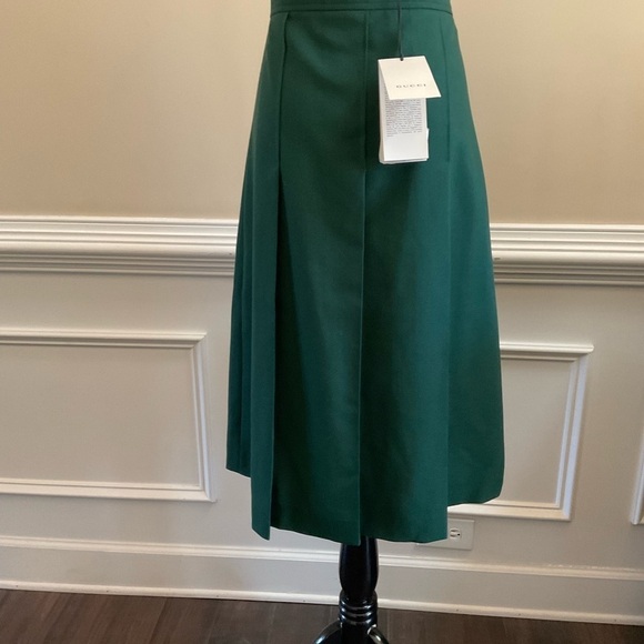 Gucci Made In Italy Mohair Wool Double Breasted Wrap Pleated Skirt Suit 46/44 - Picture 5 of 15